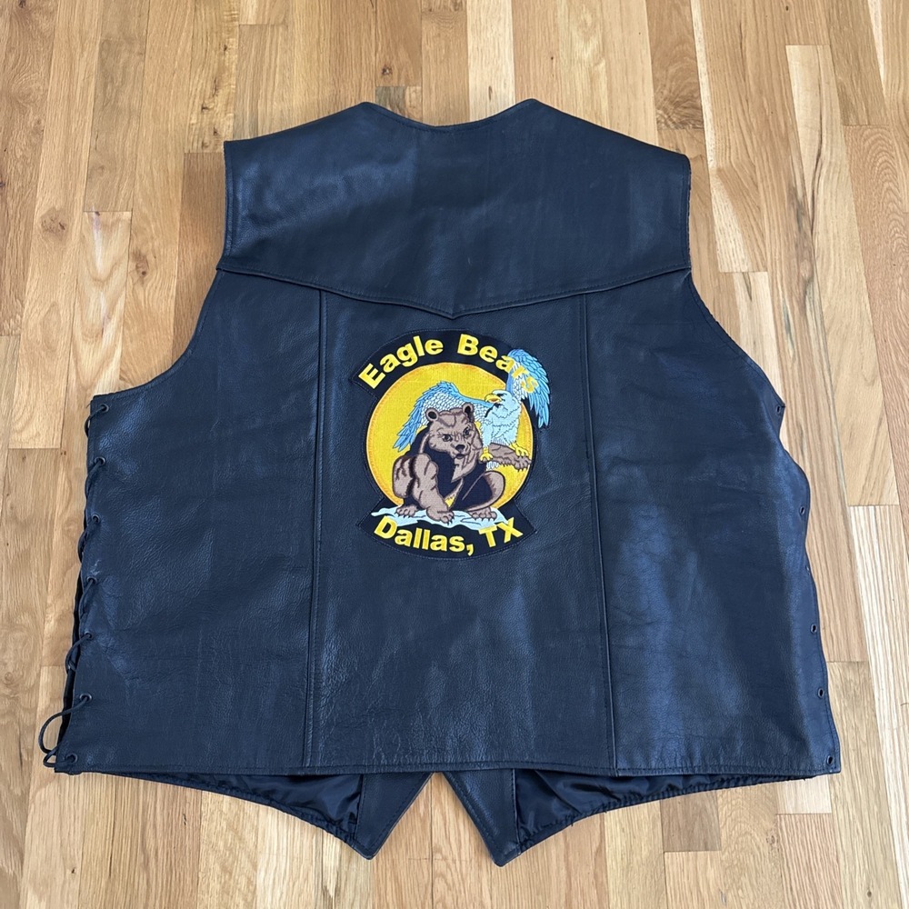 Pro‎ Rider Leather Motorcycle Vest Eagle Beats